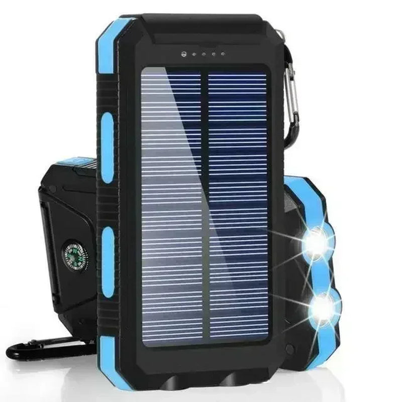 Solar Power Bank Waterproof Large Capacity Powerbank Fast Charging External Battery with SOS for Iphone Samsung Xiaomi