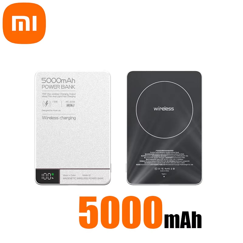 Xiaomi High Quality Alloy 10000Mah Fast Charger Power Bank with Battery Powerbank Magnetic Wireless Phone Charger for Magsafe