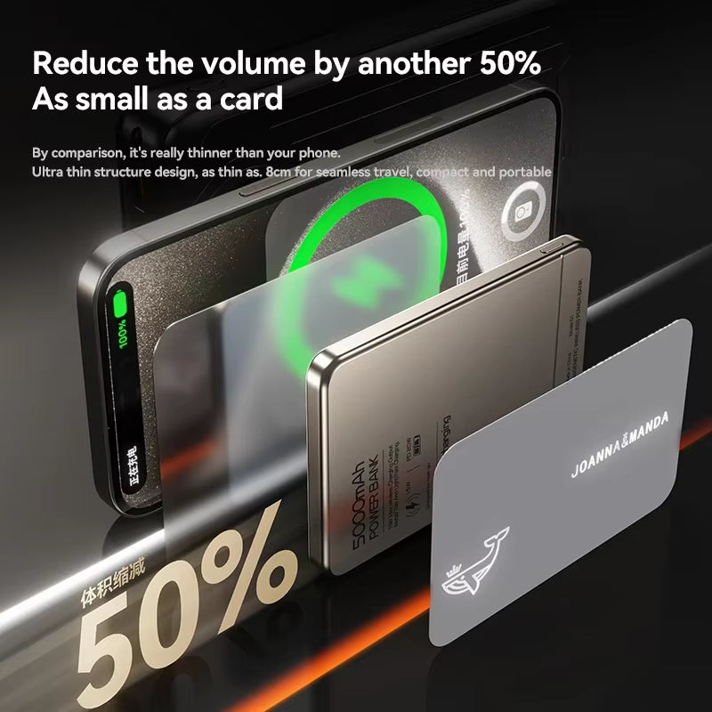 Xiaomi High Quality Alloy 10000Mah Fast Charger Power Bank with Battery Powerbank Magnetic Wireless Phone Charger for Magsafe
