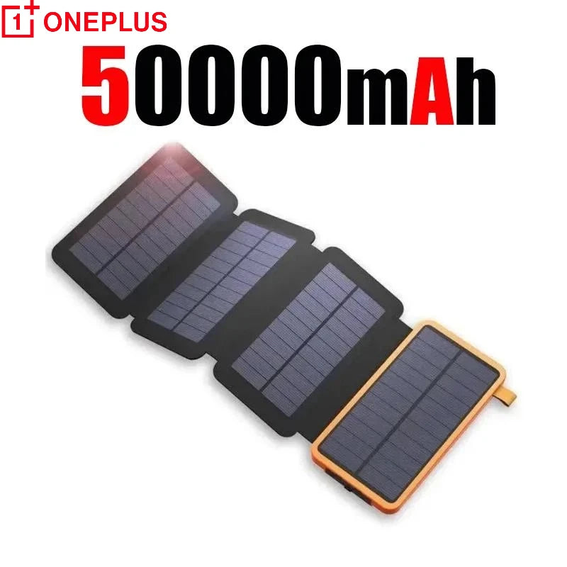 200000Mah Solar Powerbank Portable Folding Solar Panel USB Output Fast Charging Outdoor Camping Waterproof Sun Powerbank