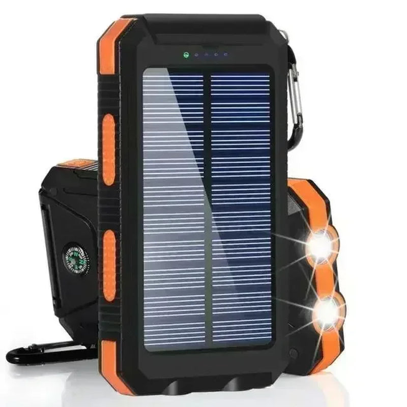 Solar Power Bank Waterproof Large Capacity Powerbank Fast Charging External Battery with SOS for Iphone Samsung Xiaomi
