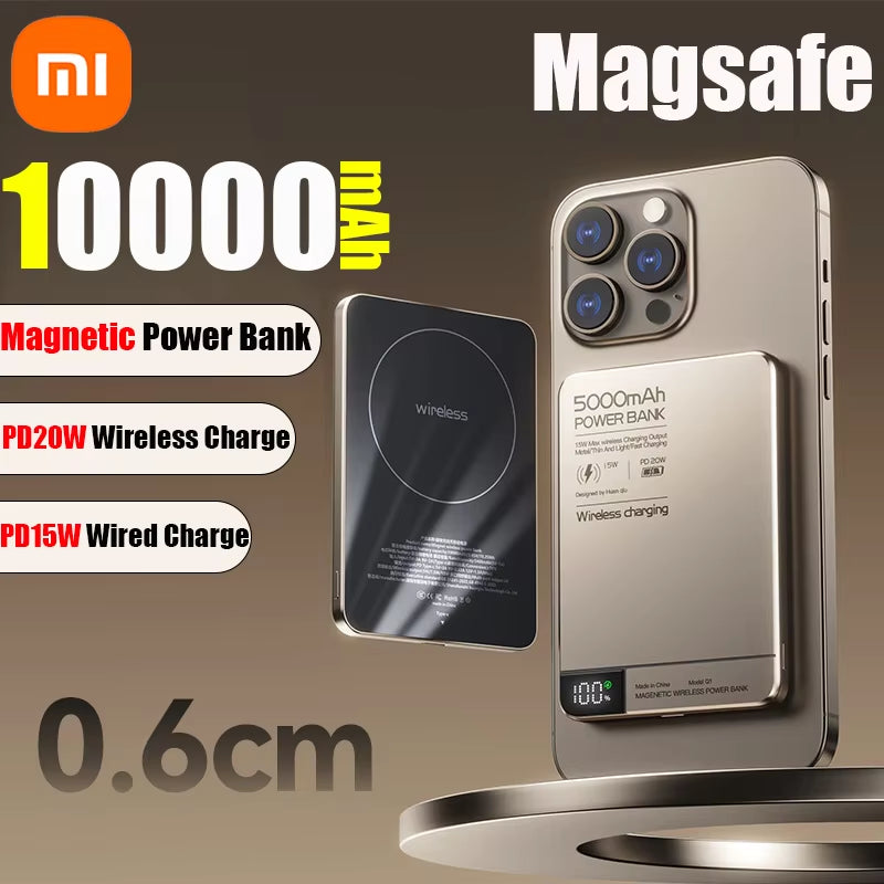 Xiaomi High Quality Alloy 10000Mah Fast Charger Power Bank with Battery Powerbank Magnetic Wireless Phone Charger for Magsafe