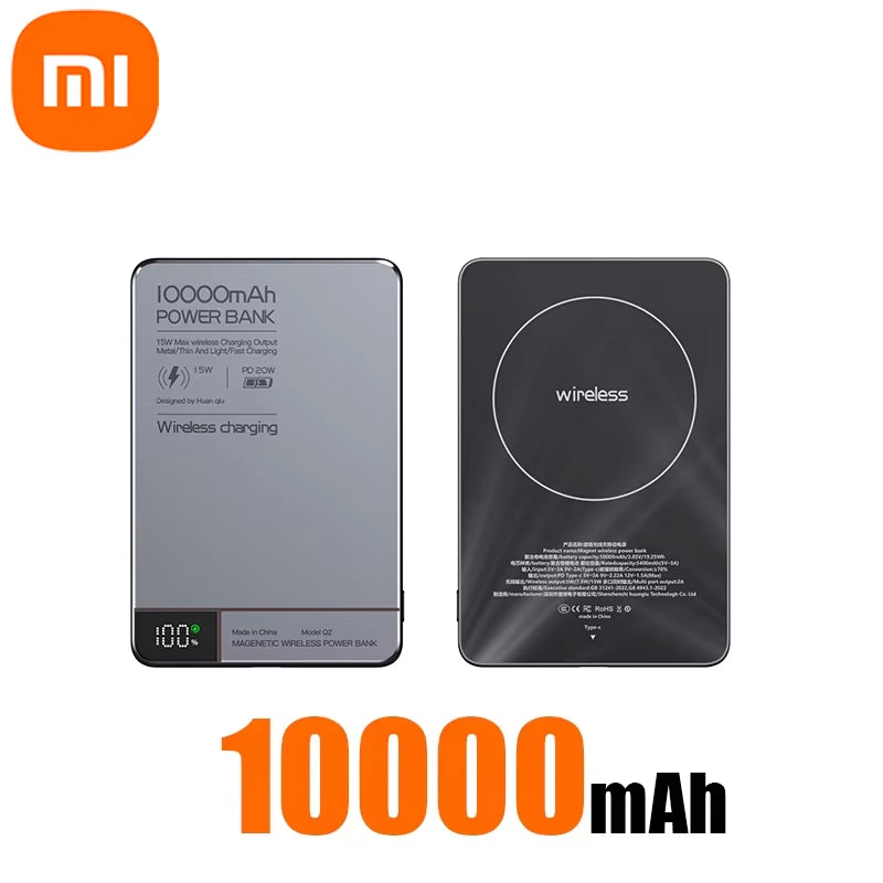 Xiaomi High Quality Alloy 10000Mah Fast Charger Power Bank with Battery Powerbank Magnetic Wireless Phone Charger for Magsafe