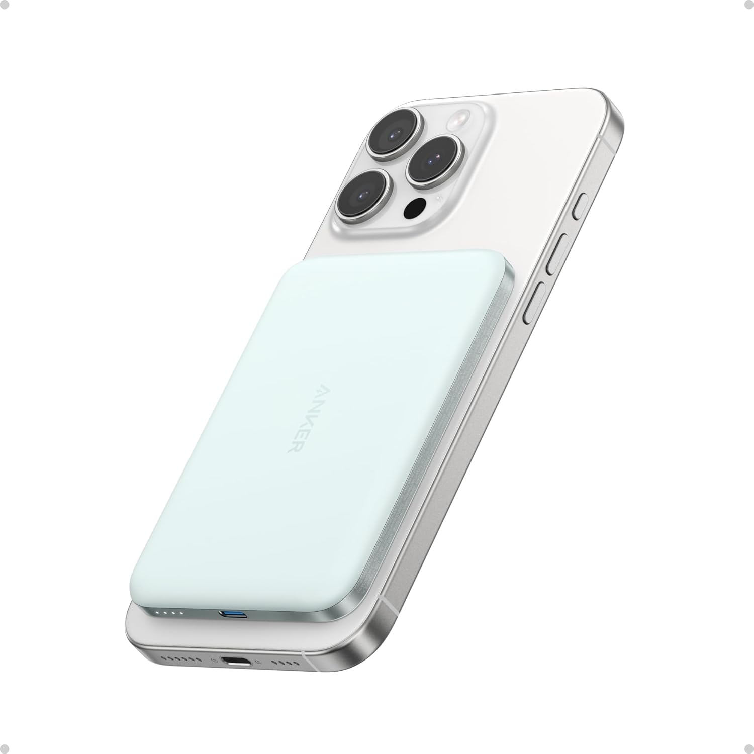 Nano Power Bank, Ultra-Slim 5,000Mah Magnetic Battery Pack, Qi2 Certified 15W Max Ultra-Fast Magsafe-Compatible Portable Charger, Ergonomic Design, for Iphone 16/15/14/13/12 Series Only