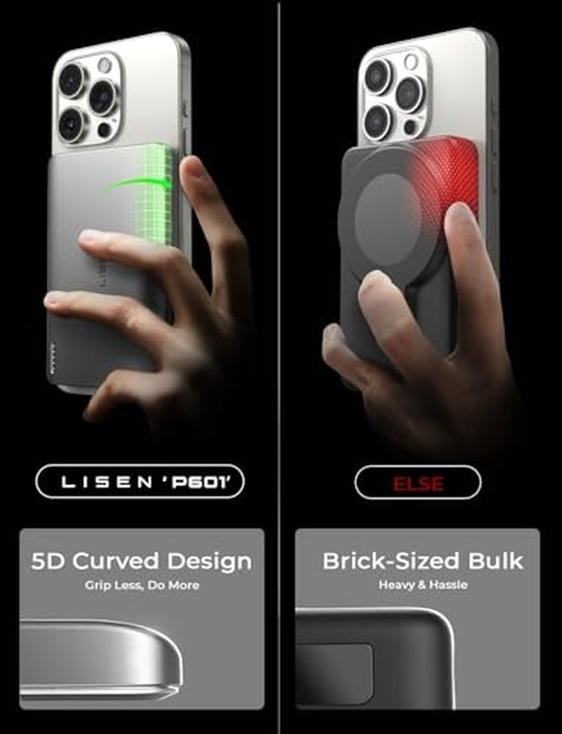 0.3‘’ Ultra Slim Magsafe Portable Charger Iphone,5000Mah Wireless Card Slim