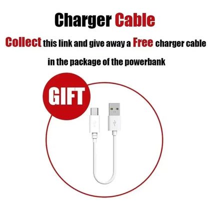 50000Mah High Capacity Solar Power Bank Built 4 Cables Fast Charger 2 USB Ports Portable External Powerbank LED Light Powerbank
