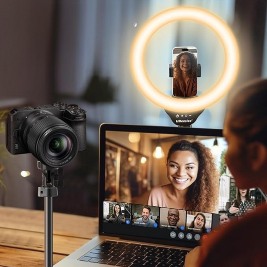 12'' Selfie Ring Light with 62’’ Tripod Stand for Video Recording, Live Streaming(Youtube, Instagram, TIK Tok), Compatible with Phones, Cameras and Webcams