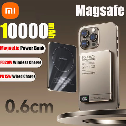 Xiaomi High Quality Alloy 10000Mah Fast Charger Power Bank with Battery Powerbank Magnetic Wireless Phone Charger for Magsafe
